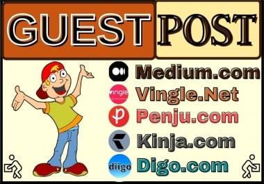 Write and Publish 5x Guest Post with Permanent DO FOLLOW Backlink