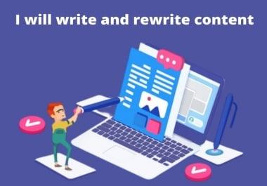 I will write High Quality SEO friendly 1000 unique words