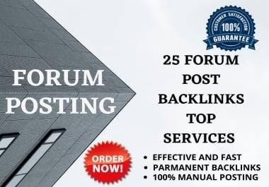 I can create 25 high quality forum posting backlinks