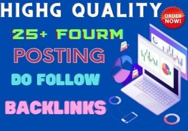 I will make 25 HQ forums posting manually in SEO backlinks