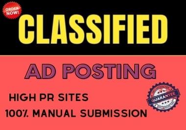 I will Provide 100 High Quality Classified Ad Posting Sites