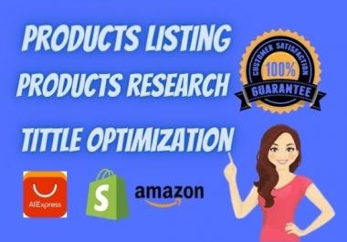 I will do 25 professional shopify product listing data entry