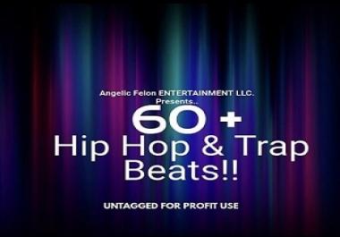 I will send you 60 original royalty free hip hop rap and trap beats