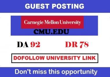 Publish a guest post onCarnegie Mellon University - Cmu. edu - DA92