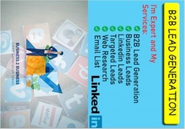 I will do b2b lead generation,  targeted lead generation and web research