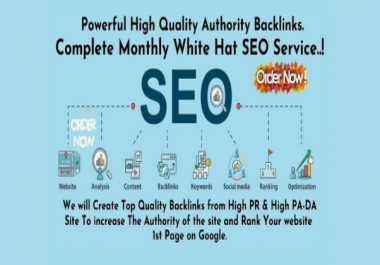 I will do complete monthly SEO service with HQ authority backlinks