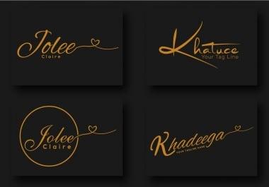 I will do modern luxury handwritten signature logo within 8 hours