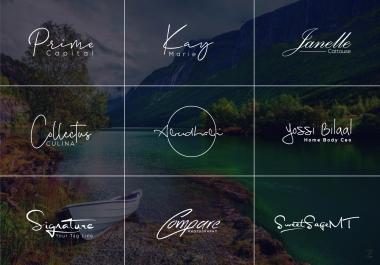 I will do scripted calligraphy handwritten or signature logo design