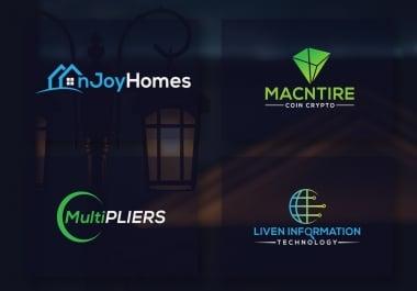 I will do flat minimalist business logo design for your brand