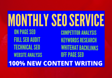 I will do monthly seo service for guaranteed google ranking in technical way