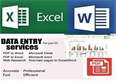 Do any type of data entry,  copy paste work,  and typing work