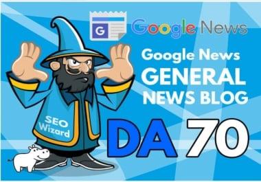 Guest post on Google news approved DA70 DR 65