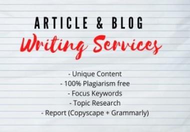 I will write 5 X 500 words SEO website content,  blog post or articles writing in 24 hours