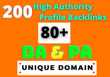 200 HQ Dofollow DA/PA 80+ Social Profile Backlinks Manually For Google Ranking