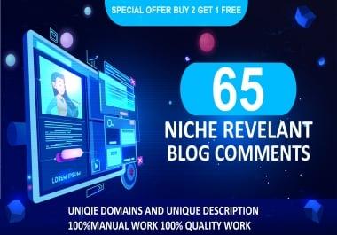 i will create 65 Niche relevant High Quality Blog Comment