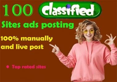 100 Classifieds Ads Posting Manually on Top Classified Sites
