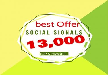 I will do manual 13,000 social signals from 6 social media sites