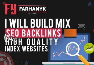 I will Build Mix SEO Backlinks from High Quality Index Websites