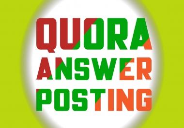 Promote your website with niche relevant 20HQ Quora Answers with your Keyword & URL