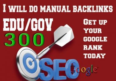 I will Do Manually 300 High Authority Edu. Gov Backlinks for your Google Ranks