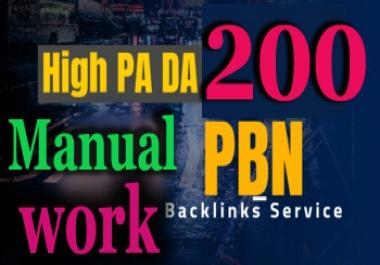 I will do Manual work 200 permanent pbn backlinks da pa Authority