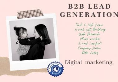 I will send targeted b2b lead generation and email list