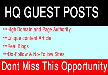 I will write and publish High quality 5 Guest Posts On High DA Sites.