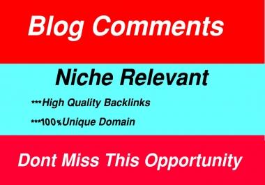 I will do 80 niche relevant blog comments backlinks.
