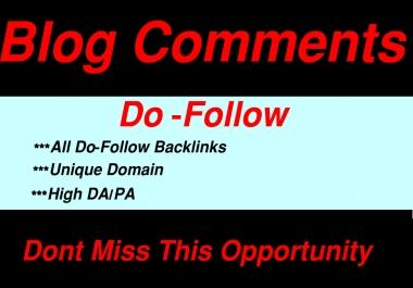 I Will Create 50 Dofollow Blog Comments With High Quality Backlinks.