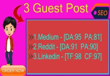 3 Guest Posts On High DA PA Sites