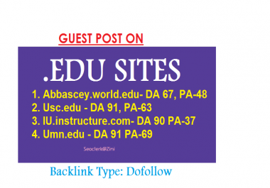 Able to publish content on 4. EDU sites which have DA-60+