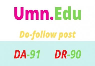 I will do Guest Post on Umn. edu DA 91 unique blog