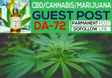 i will make cbd backlinks on cbd guest pst sites,  promotion and marketing