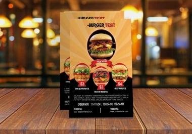 I will design business flyer,  food flyer,  party flyer and any type flyer for you