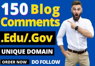150 Pr9 EDU GOV Blog comments backlinks for SEO google ranking