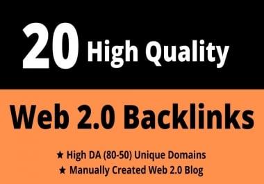 20 Dofollow High Autority PBN Web 2.0 SEO homepage backlinks