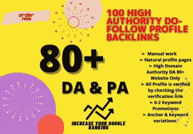 Push Your SEO Rank With MY 100 Do-Follow High Authority Manual Profile Backlinks