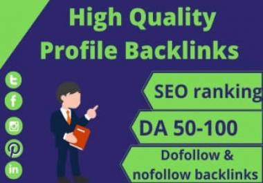 I will Creat 50 HQ edu,  sports, Profile Backlinks search engine Friendly
