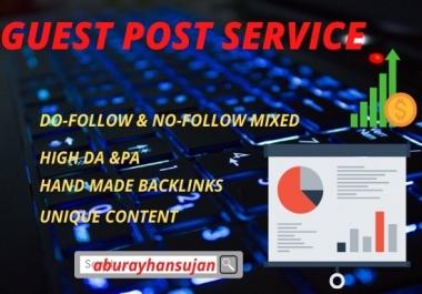 I will write and publish 10 high DA guest post on google approve site