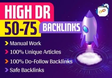 I will build powerful DR 50 to 75 backlinks for seo