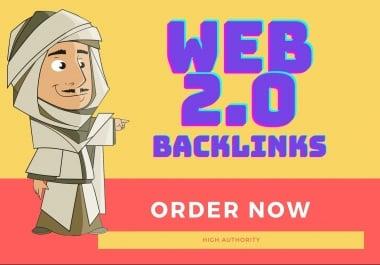 I will do manually 50 High Quality Web2.0 SEO Backlinks for your website