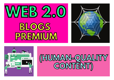 Completely handmade 5 Web 2.0 blogs Premium Human-Quality Content