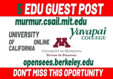5 Premium DoFollow EDU Guest Post SEO friendly with Backlinks in high DA DR PA sites