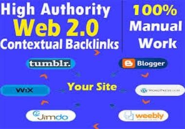 provide 10 web2.0 blog DA 70 - 100 contextual backlinks