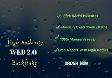 I will manually create 50 web 2.0 permanent blogs Profile SEO backlinks