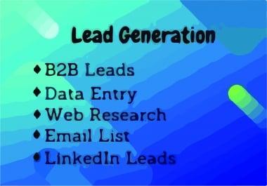 I will do lead generation,  150 LinkedIn leads,  and targeted email list,  data entry for your business