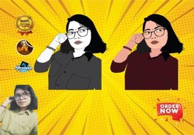 I will create minimal art,  vector portrait art and detail professional illustration