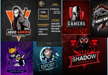 I will design very great gaming logo, esports, pubg clans