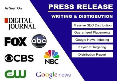 Write press release writing with press release distribution for you
