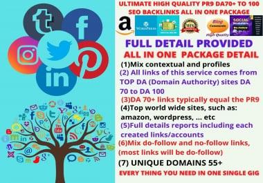 I will do pr9 da70 high quality white hat seo dofollow backlinks